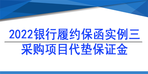 采購(gòu)保證金代墊保函,履約保函