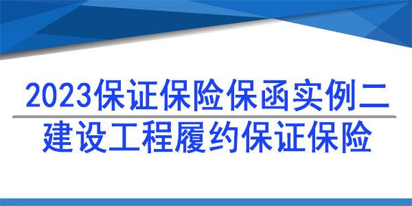 履約保險保函,保險保函