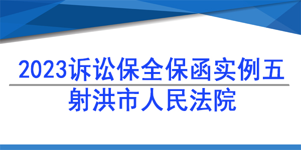 訴訟保全,財產保全,射洪市人民法院