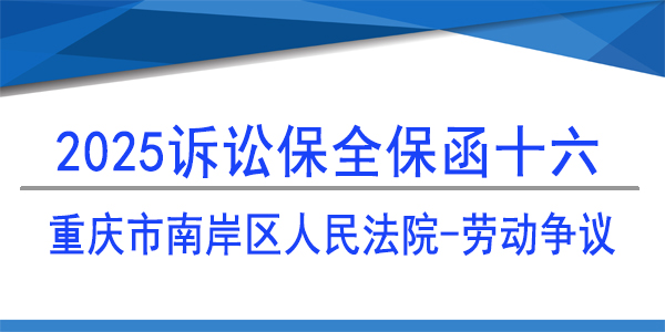 重慶市南岸區人民法院,訴訟保全,財產保全